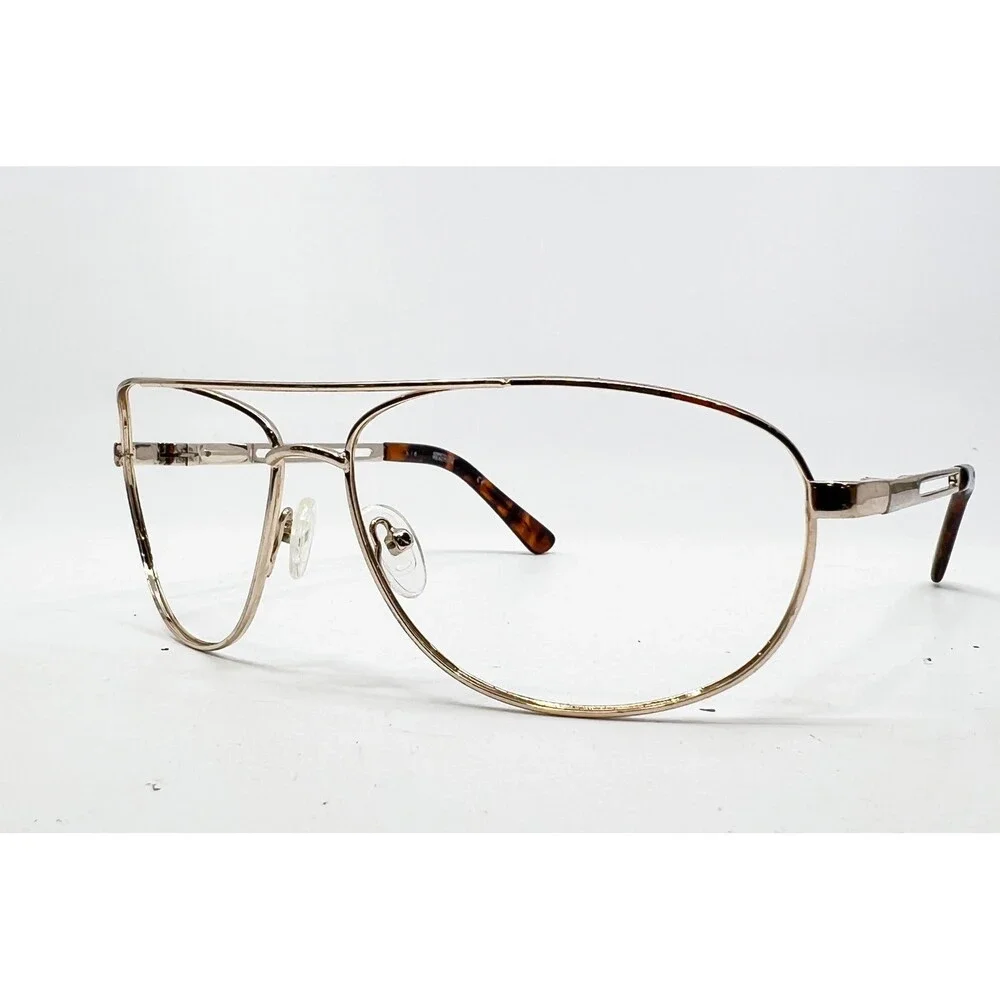 Kenneth Cole Reaction Eyeglass Frames Gold Aviator Double Bridge KC1069 63mm